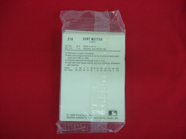 Vintage 1988 ProCards Minor League Baseball Set - Rochester Red Wings (Tettleton, Mesa, Noles)