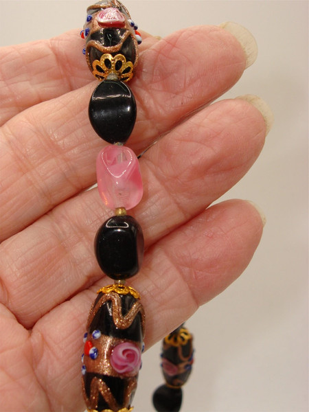Vintage Italian Murano Glass Bead Necklace - 24