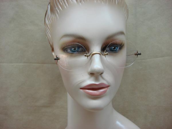 Antique Victorian 10K Gold Filled Eyeglasses - SHUR-ON Frameless, c. 1910s