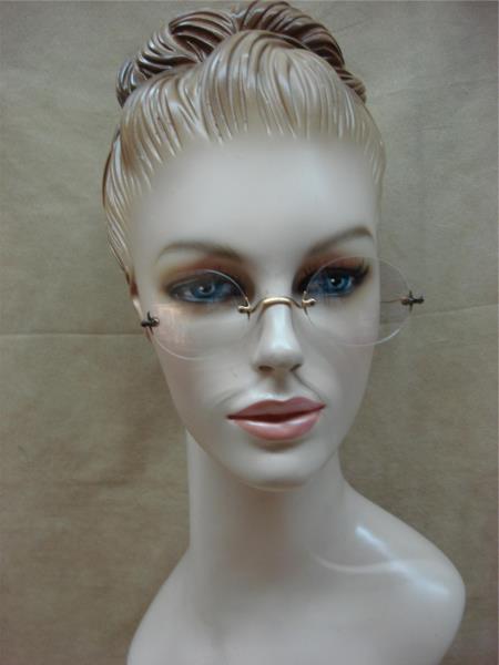 Antique Victorian 10K Gold Filled Eyeglasses - SHUR-ON Frameless, c. 1910s