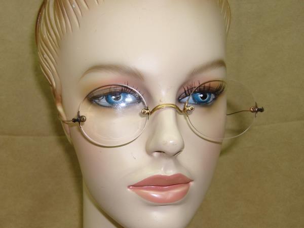 Antique Victorian 10K Gold Filled Eyeglasses - SHUR-ON Frameless, c. 1910s