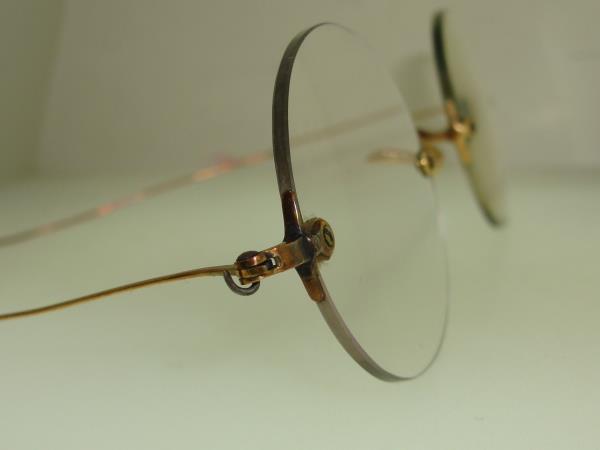 Antique Victorian 10K Gold Filled Eyeglasses - SHUR-ON Frameless, c. 1910s