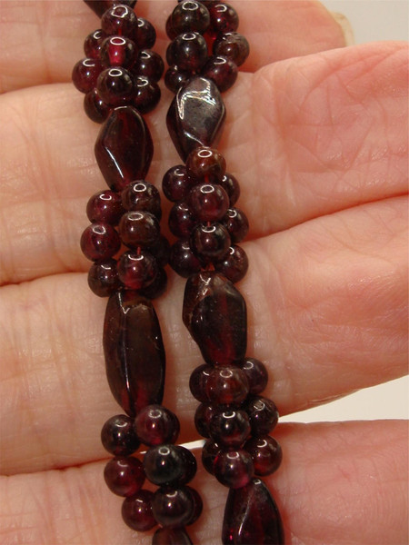 Antique Garnet Bead Necklace | Hand Strung 36