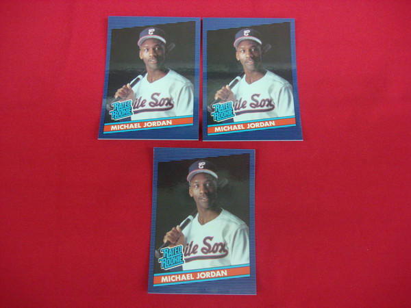 1986 Donruss Michael Jordan Rookie Baseball Card Lot (3 Cards) - Fun City, Chicago White Sox, Retro