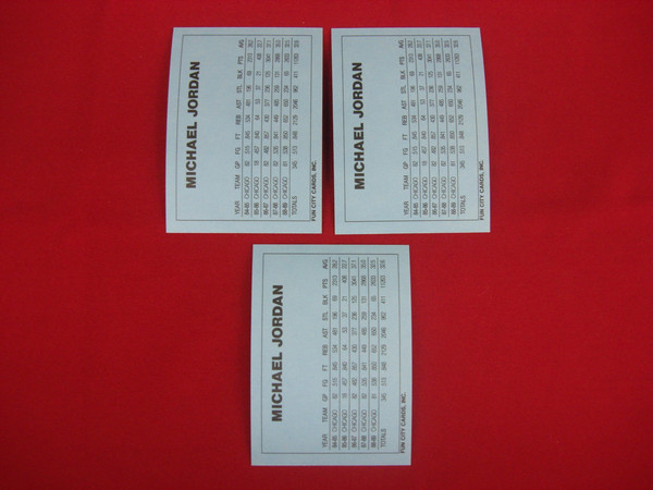 1986 Donruss Michael Jordan Rookie Baseball Card Lot (3 Cards) - Fun City, Chicago White Sox, Retro