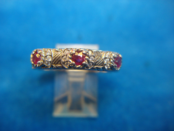 Judith Ripka Sterling Silver Ring with Rubies & CZs - Size 10, Pre-Owned