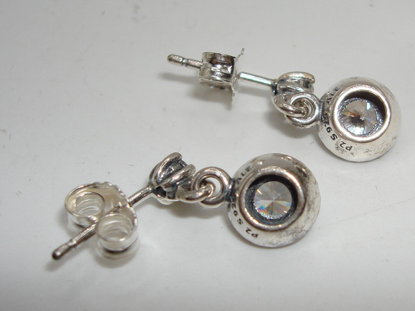Pandora Sterling Silver Sparkling CZ Dangle Earrings - 925 Authentic & Elegant