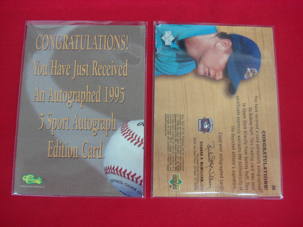 Autographed Aubrey Huff & Derrek Lee Minor League Baseball Card Lot - Signed Baseball Cards