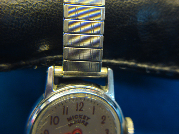 Vintage Mickey Mouse Wristwatch by U.S. Time/Ingersoll - Chrome Bezel, Stem Wind