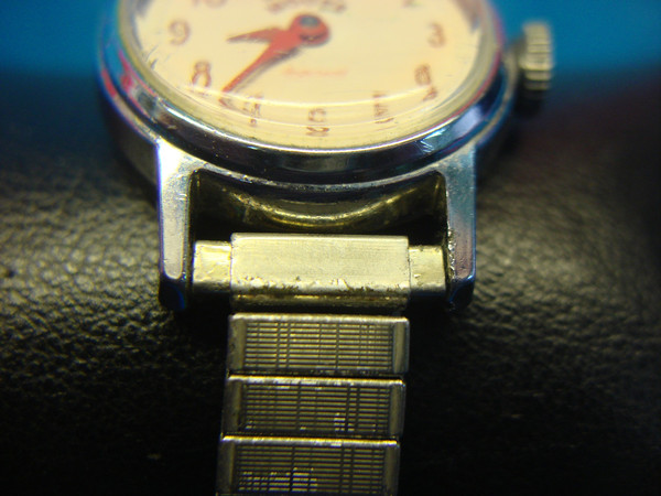 Vintage Mickey Mouse Wristwatch by U.S. Time/Ingersoll - Chrome Bezel, Stem Wind