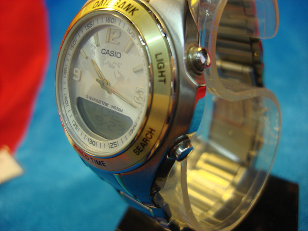 CASIO DBW30 Data Bank Telememo Analog/Digital Watch - Unworn, Stainless Steel, Gold Accents