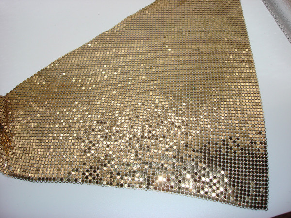 Vintage Whiting & Davis Gold Mesh Bib Necklace | Estate Find - 16