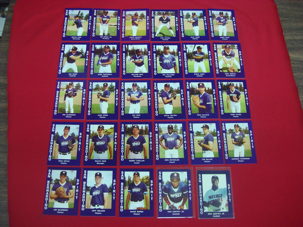 1988 San Bernardino Spirits MiLB Team Set - Ken Griffey Jr., Seattle Mariners Affiliate