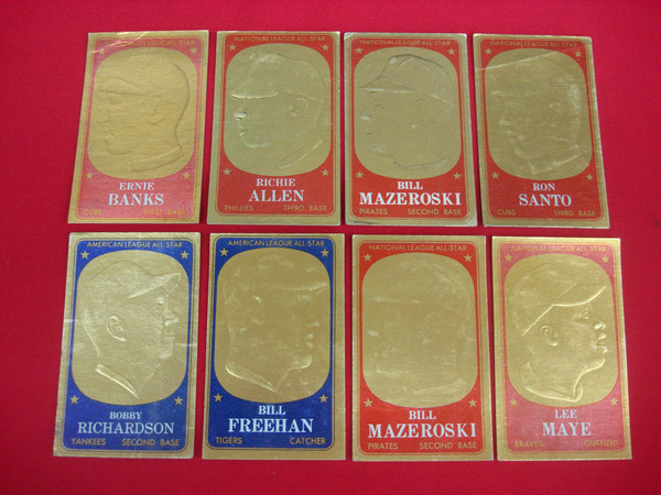 Vintage 1965 Topps Embossed Baseball Cards (8-Card Lot) - Some Creasing