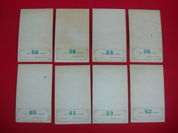 Vintage 1965 Topps Embossed Baseball Cards (8-Card Lot) - Some Creasing