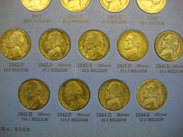 Complete Jefferson Nickel Set (1938-1961) P-D-S - 65 Circulated Coins - Wartime Nickels