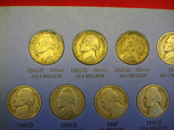 Complete Jefferson Nickel Set (1938-1961) P-D-S - 65 Circulated Coins - Wartime Nickels