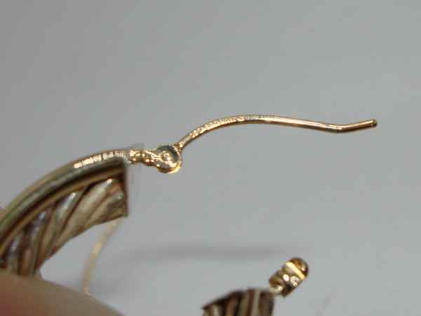 CJI 14K Gold & Sterling Silver Braided Hoop Earrings (3/4