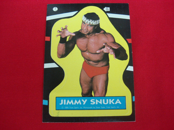 Vintage 1985 Topps WWF Jimmy Snuka Sticker Card #7 - Graded & Protected