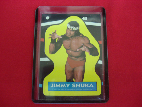 Vintage 1985 Topps WWF Jimmy Snuka Sticker Card #7 - Graded & Protected