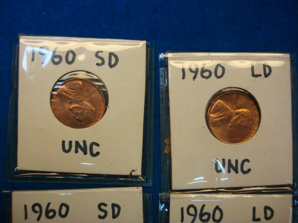 Rare 1960 Lincoln Cents Collection (P & D + Proof) - UNC/Proof, 5 Different Coins