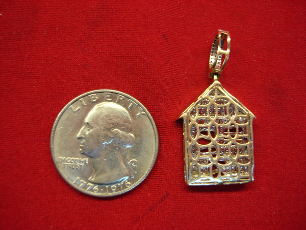 10K Gold Trap House Diamond Pendant - SI2 Diamonds, Pre-Owned, Excellent Condition