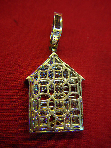 10K Gold Trap House Diamond Pendant - SI2 Diamonds, Pre-Owned, Excellent Condition