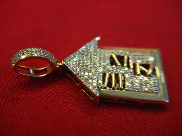 10K Gold Trap House Diamond Pendant - SI2 Diamonds, Pre-Owned, Excellent Condition