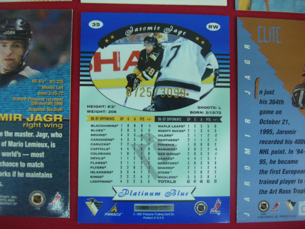 Jaromir Jagr Foil Hockey Card Lot (6 Cards, Penguins, Serial #s & Parallels)