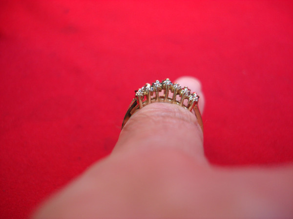 14K Yellow Gold Emerald & Diamond Ring - Marquise Cut - Size 7