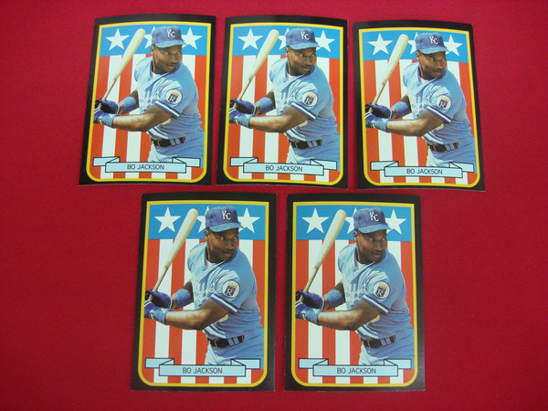 Vintage Bo Jackson Kansas City Royals Baseball Card Lot (5 Cards) - Broder