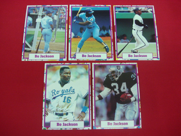 Bo Jackson Sports Cards - Broder Type Royals & Raiders - Complete Set (5 Cards)