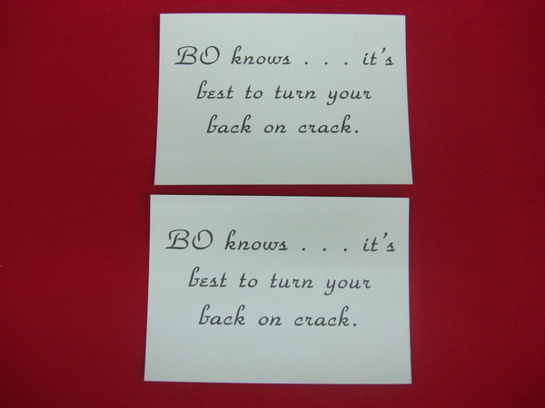 BO JACKSON No Caine Turn Your Back on Crack Baseball Card 2-Card Lot - Broder Type Promo