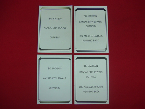 Vintage Bo Jackson Broder Type Sports Card Set - Royals & Raiders