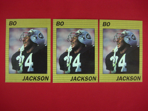 Bo Jackson California Dreamin' Broder Type Football Cards (Los Angeles Raiders, 3-Card Set)