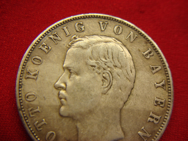 1912 D Bavaria 3 Mark Silver Coin (900 Fine) - Detailed & Historically Significant