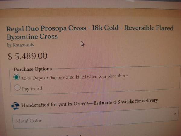 Antique 18K Gold Byzantine Reversible Cross with Diamonds & Gemstones (Greece)