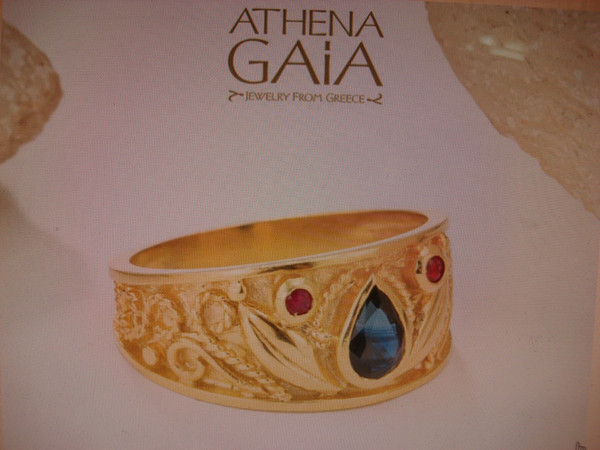 Regal Byzantine Sapphire & Ruby 18K Gold Ring (Size 11) - Authentic Athena Caia, $3750 Value