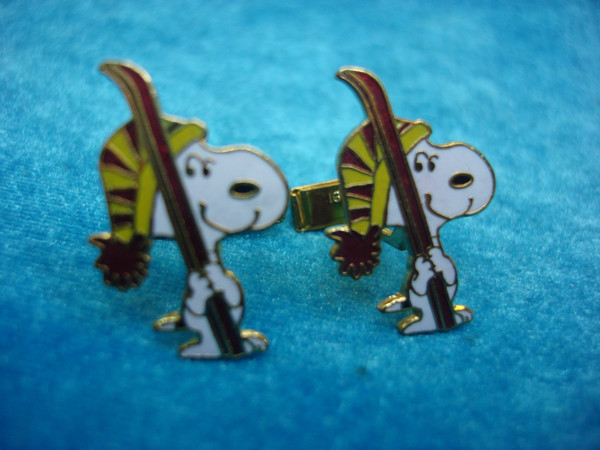 Vintage Snoopy Skiing Cufflinks (Set of 3) - Authentic United Features