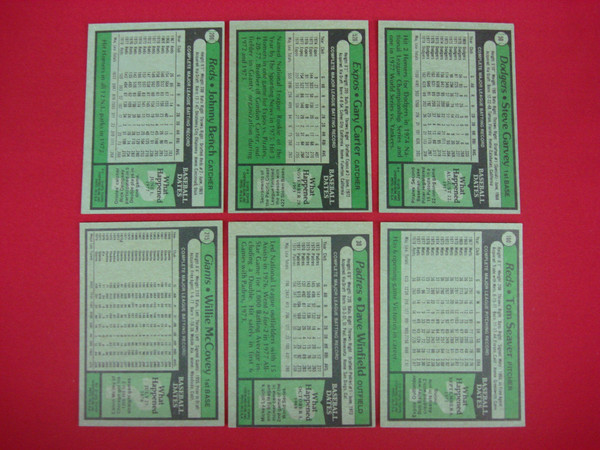 Vintage 1979 Topps Baseball Card Set: Bench, Carter, Garvey, McCovey, Winfield & Seaver