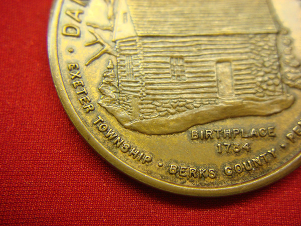 1974 Daniel Boone Homestead Commemorative Token - Bronze, Excellent Condition