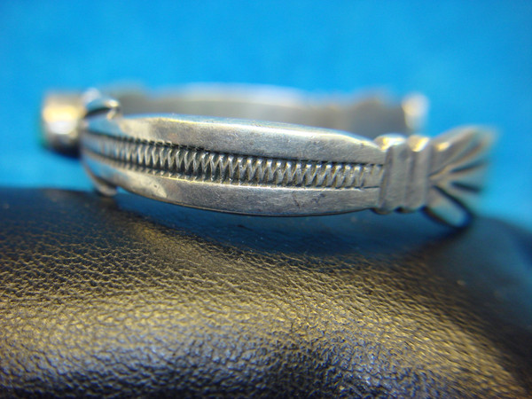 Wilson Begay Navajo Cloud Mountain Spiderweb Sterling Silver Cuff Bracelet with Turquoise