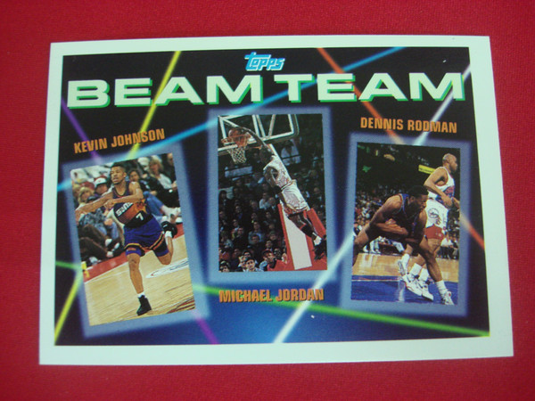 1993 Topps Beam Team Basketball Card #3 - Michael Jordan, Dennis Rodman & Kevin Johnson