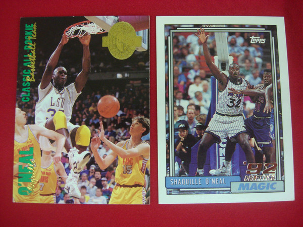 Shaquille O'Neal Rookie Cards (1992-93 Topps & Classic Four Sport) - 2 Card Lot