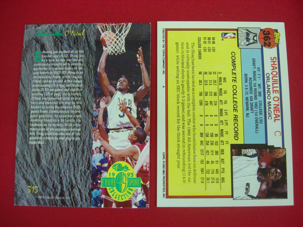 Shaquille O'Neal Rookie Cards (1992-93 Topps & Classic Four Sport) - 2 Card Lot