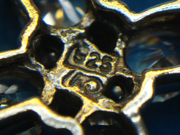 Sterling Silver Diamond Simulant Cross Pendant Necklace - 18 Inch Chain