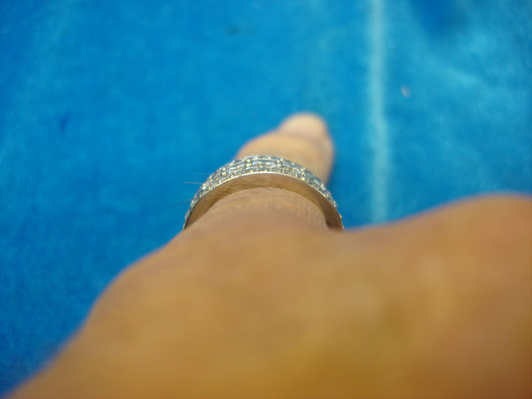 Sterling Silver Simulated Diamond Ring - Size 7 3/4 - Sparkling Statement Jewelry