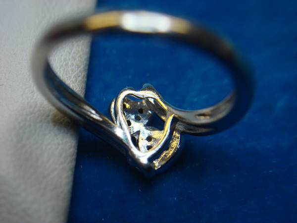Sterling Silver Two Hearts Diamond Ring - Size 7, Pre-Owned - Excellent Condition