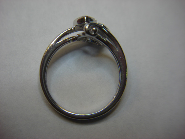 Sterling Silver Two Hearts Diamond Ring - Size 7, Pre-Owned - Excellent Condition