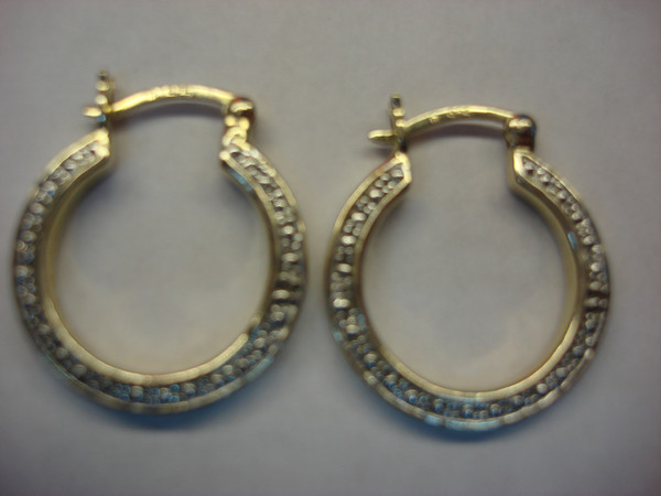 Gold Vermeil Sterling Silver Hollow Hoop Earrings (7/8
